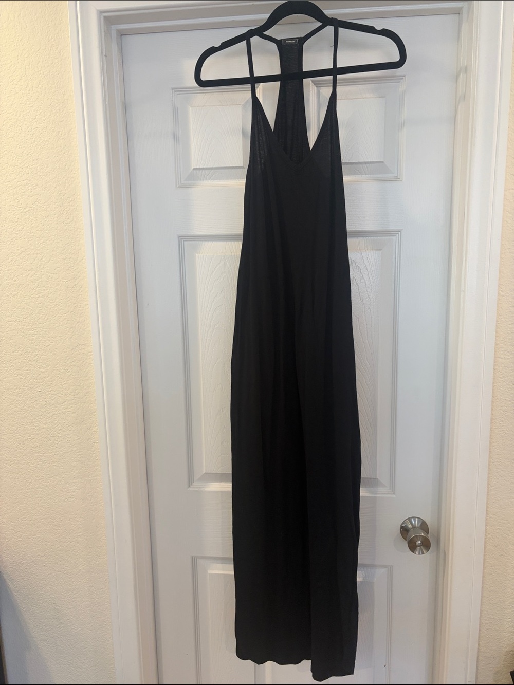 Monrow Black Maxi Dress with Racerback Straps